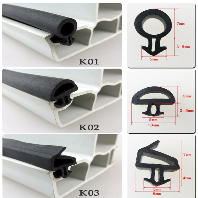 JYD Bottom Width 5/6/7mm Rubber Sealing Strip Aluminum Casement Dustproof And Soundproof Door Window Weatherstrip