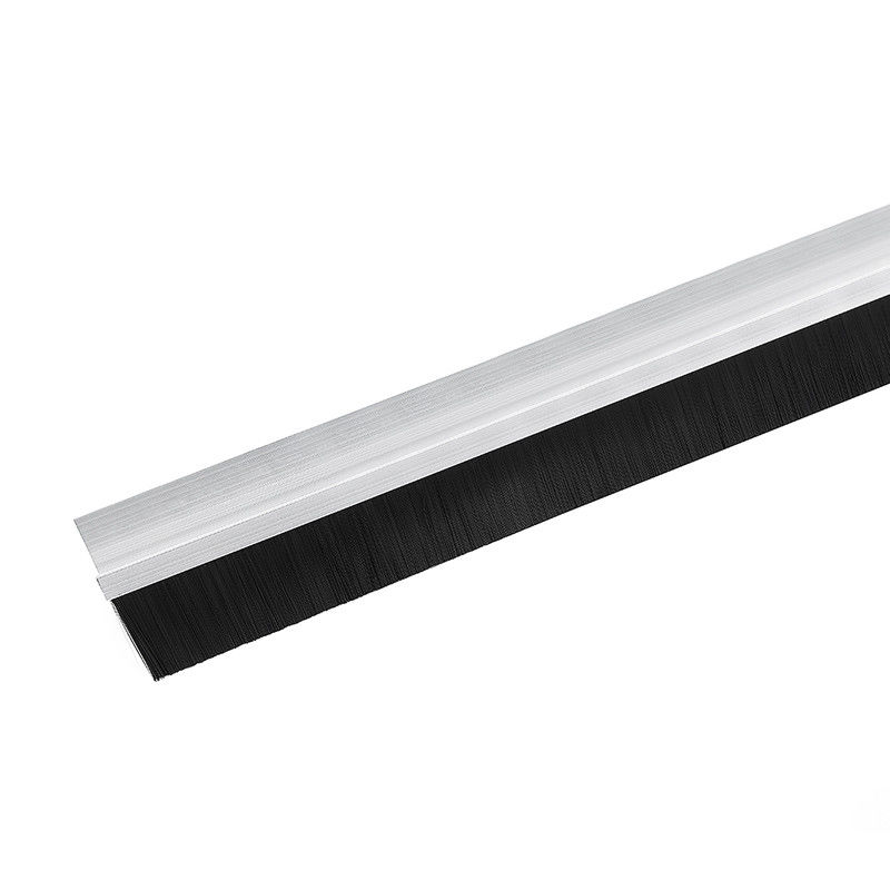 H Shape Aluminum Alloy Base Door Bottom Brush Strip Nylon Brush Weather Stripping