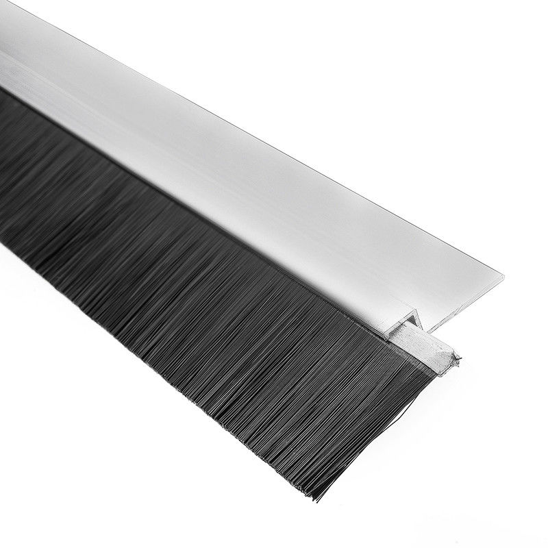 H Shape Aluminum Alloy Base Door Bottom Brush Strip Nylon Brush Weather Stripping