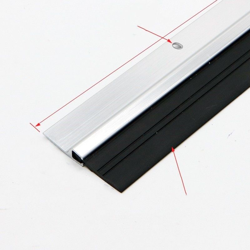 F Type Aluminium alloy base Soft Rubber Door Bottom Brush Strip Screw Fixation