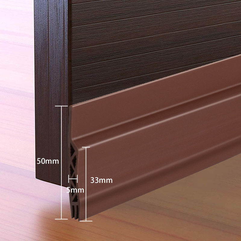 50mm Width Door Sweep Weather Stripping Door Bottom Sealing Strip Noise Insulation