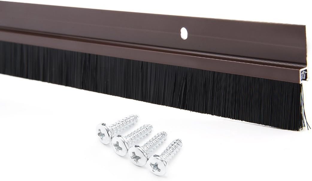 H Shape Aluminum Alloy Base Door Bottom Brush Strip Nylon Brush Weather Stripping