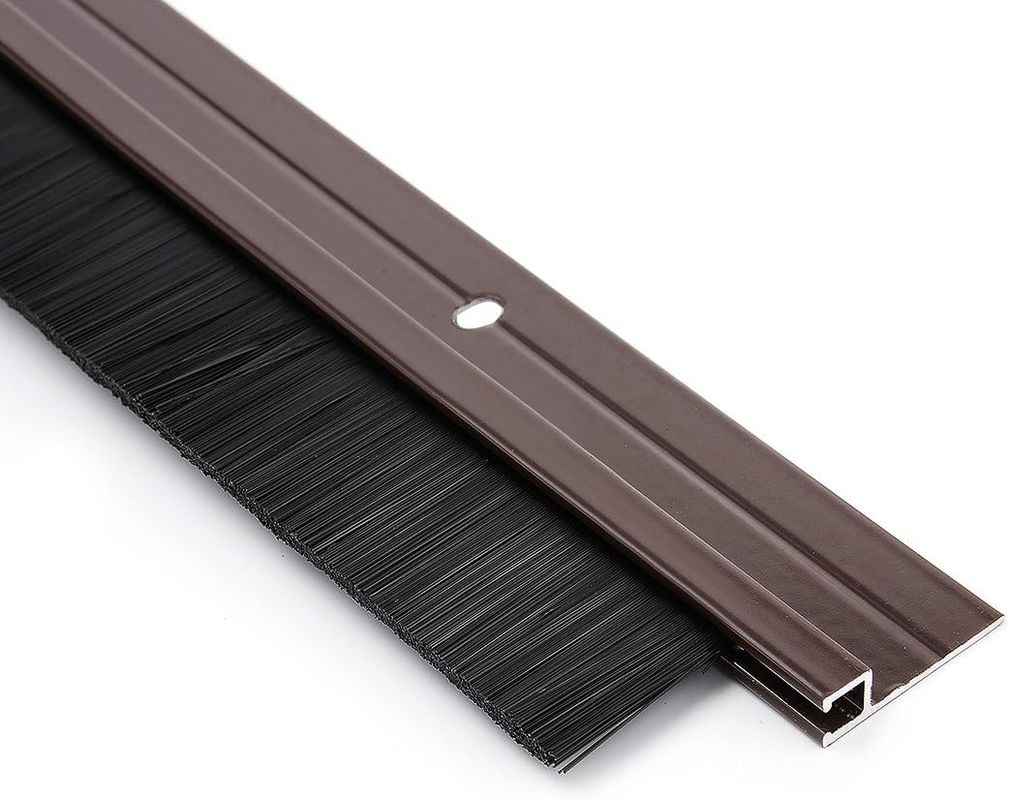 H Shape Aluminum Alloy Base Door Bottom Brush Strip Nylon Brush Weather Stripping