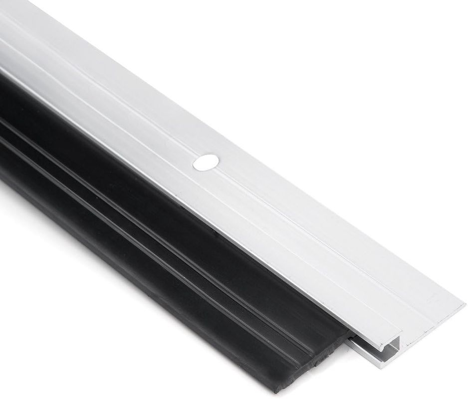 F Type Aluminium alloy base Soft Rubber Door Bottom Brush Strip Screw Fixation