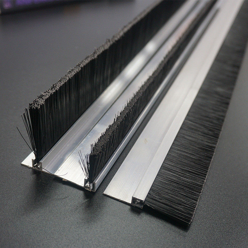 Nylon PP Under Door Brush Seal Bottom Brush Seal With Aluminium Alloy Base
