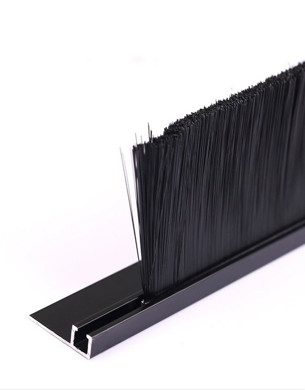 Nylon PP Under Door Brush Seal Bottom Brush Seal With Aluminium Alloy Base