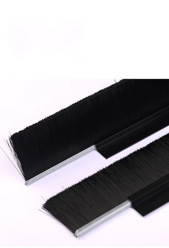 Nylon PP Under Door Brush Seal Bottom Brush Seal With Aluminium Alloy Base