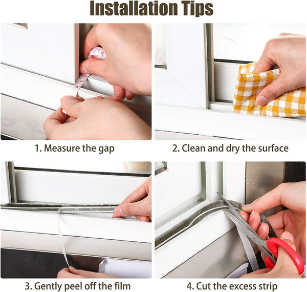 100% PP Brush Wool Pile Weather Strip For Door And Window Gap