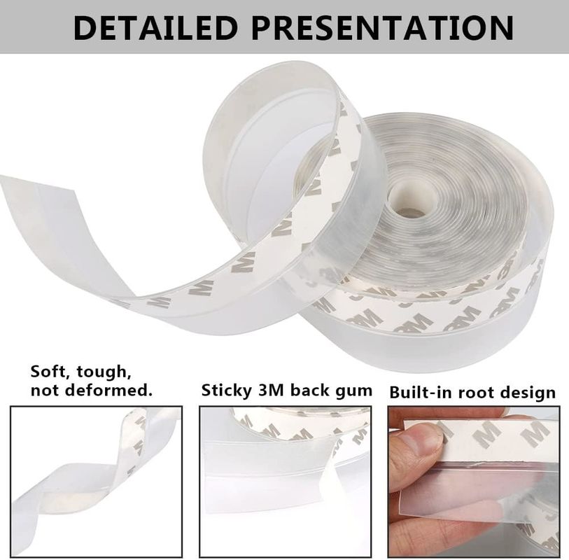 Silicon Doors Weather Stripping Seal Strip For Doors Windows And Shower Glass Gaps