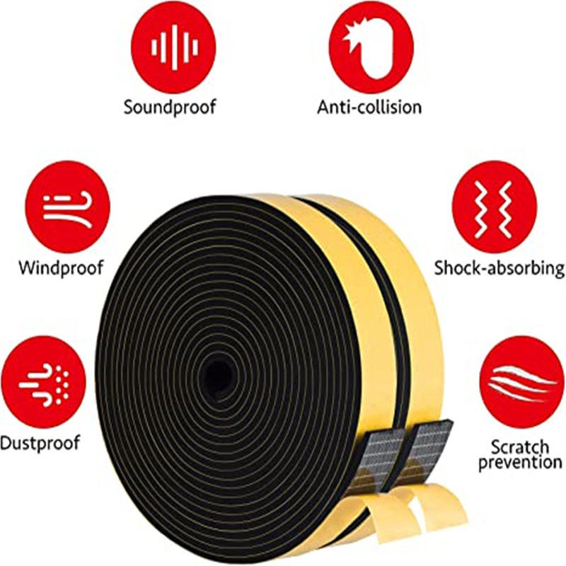 1/4 Inch Wide X 1/4 Inch Thick Soundproof Foam Weather Stripping for Automotive Sealing